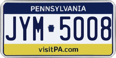 PA license plate JYM5008