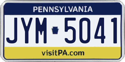 PA license plate JYM5041
