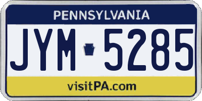 PA license plate JYM5285