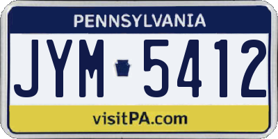 PA license plate JYM5412