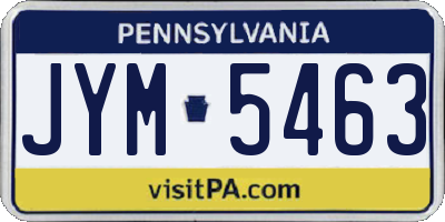 PA license plate JYM5463