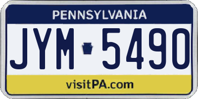PA license plate JYM5490