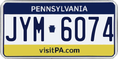 PA license plate JYM6074