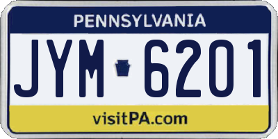PA license plate JYM6201