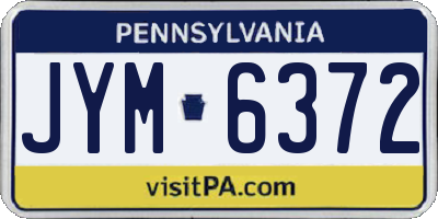 PA license plate JYM6372