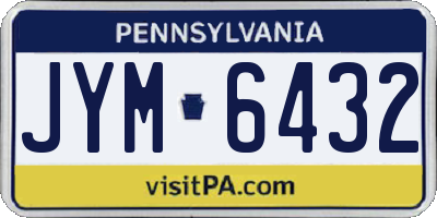 PA license plate JYM6432