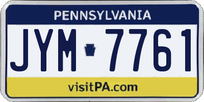 PA license plate JYM7761