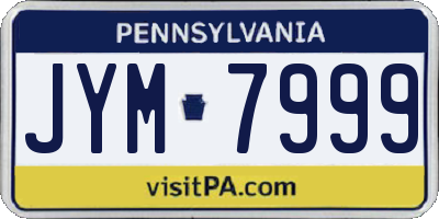 PA license plate JYM7999