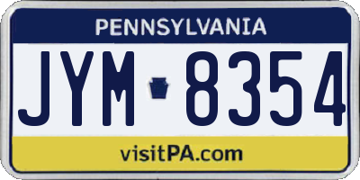 PA license plate JYM8354