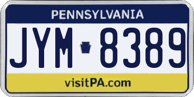 PA license plate JYM8389
