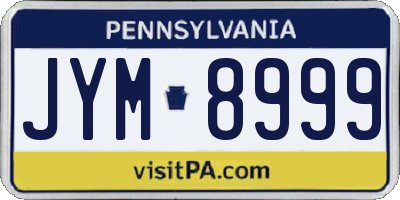 PA license plate JYM8999