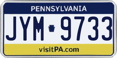 PA license plate JYM9733