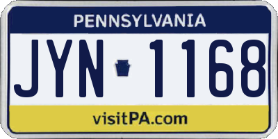 PA license plate JYN1168