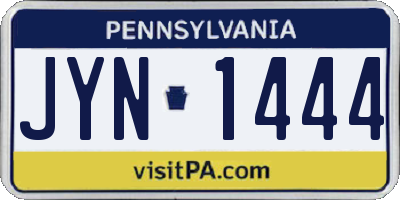 PA license plate JYN1444