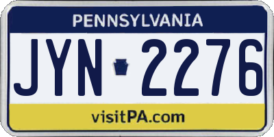 PA license plate JYN2276