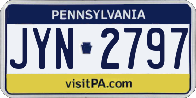 PA license plate JYN2797