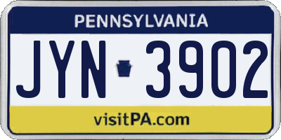 PA license plate JYN3902