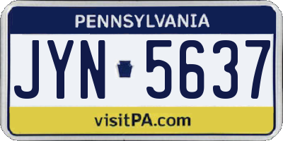 PA license plate JYN5637