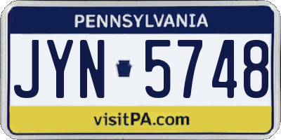 PA license plate JYN5748