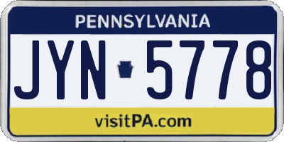 PA license plate JYN5778