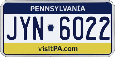 PA license plate JYN6022