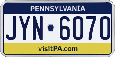 PA license plate JYN6070