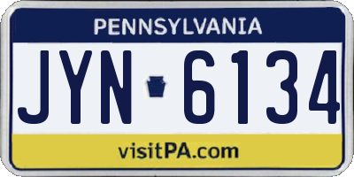 PA license plate JYN6134