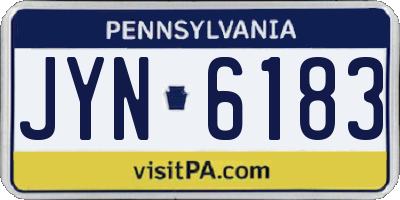 PA license plate JYN6183