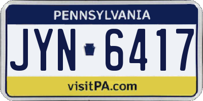 PA license plate JYN6417