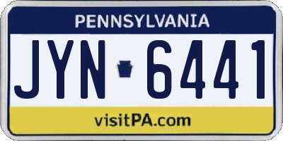 PA license plate JYN6441
