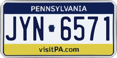 PA license plate JYN6571