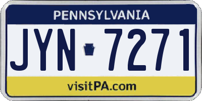 PA license plate JYN7271