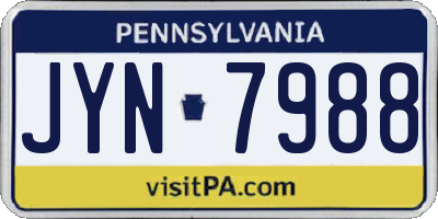 PA license plate JYN7988
