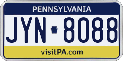 PA license plate JYN8088
