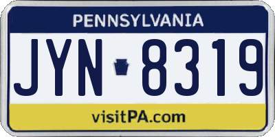 PA license plate JYN8319