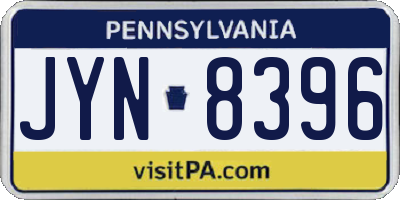 PA license plate JYN8396