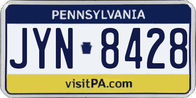 PA license plate JYN8428