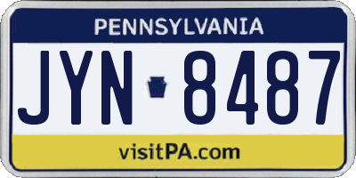 PA license plate JYN8487