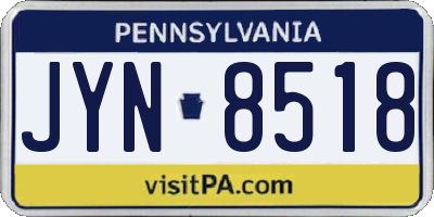 PA license plate JYN8518