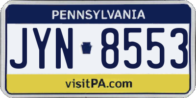PA license plate JYN8553