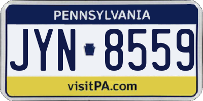 PA license plate JYN8559