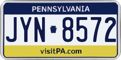 PA license plate JYN8572