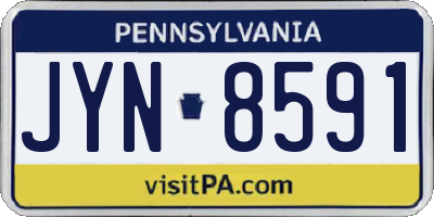 PA license plate JYN8591