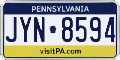 PA license plate JYN8594