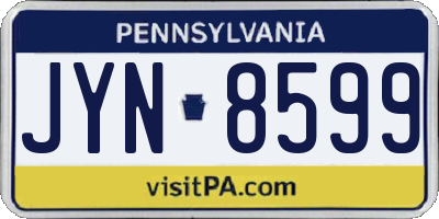 PA license plate JYN8599