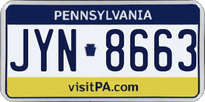 PA license plate JYN8663