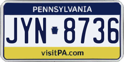 PA license plate JYN8736