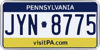 PA license plate JYN8775
