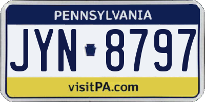 PA license plate JYN8797