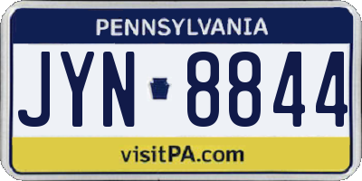 PA license plate JYN8844